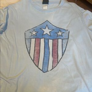 MAD Engine Light Blue Marvel Star Shield Tee